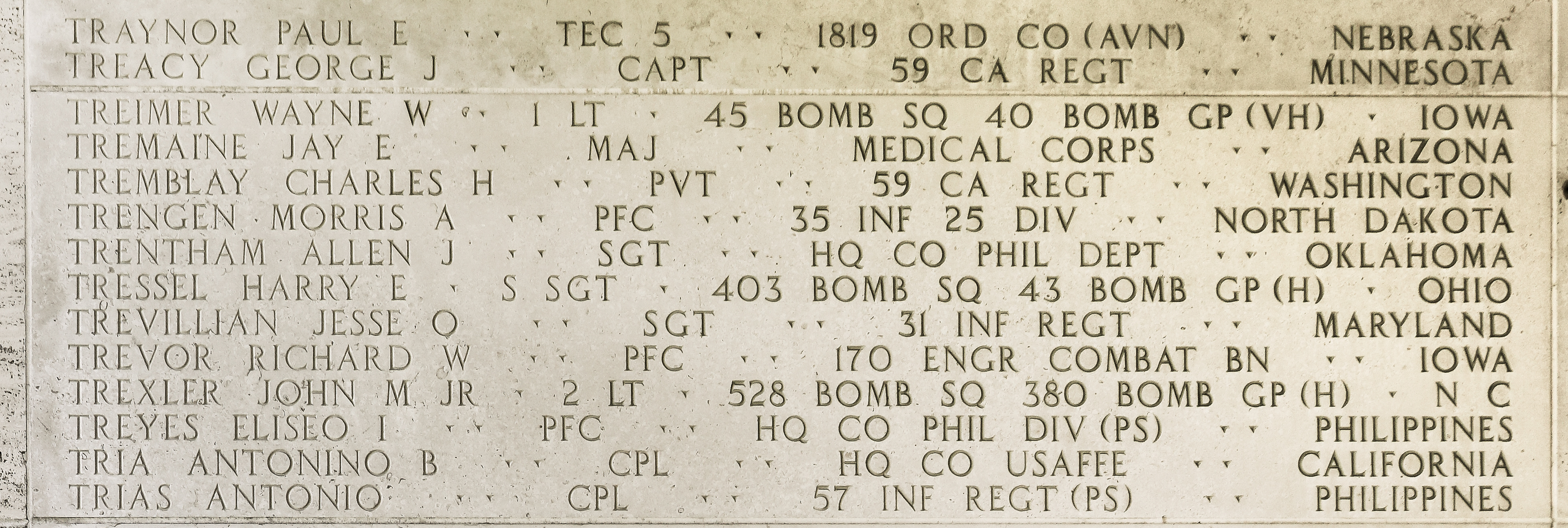 Harry E. Tressel, Staff Sergeant